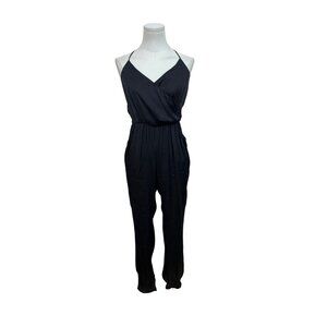 Bardot Black Jumpsuit With Draped Front & Slim Fit Sz 4/XS EUR 36